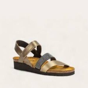 Naot Krista sandals gold metallic cork Footbed womens size 10 boho comfort shoes